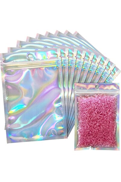 OZN AKSESUAR 100 Adet Kilitli Gıda Saklama Şeffaf Pencereli Su Geçirmez Şeker...