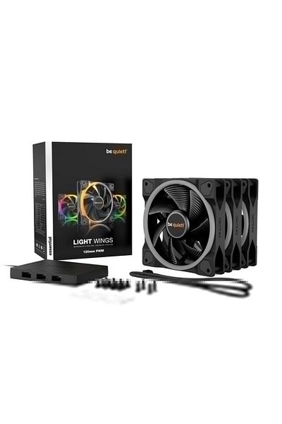 Be Quiet! Set 3 ventilatoare ARGB fii linistit! ARIPI UȘOARE 120 mm PWM (BL076), 120x120x25 mm