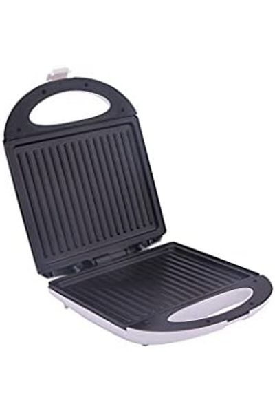 ALSAIF Electric Sandwich Maker With Grill Plate, Medium Size, Stainless Steel, 1400w, White