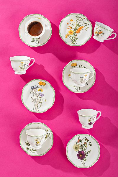 Perotti Secret Garden 12-Piece Porcelain Coffee Set for 6