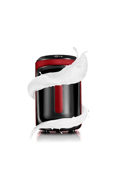 Karaca Imperial Red 5-cup CapaciTy TurkiSH Coffee MacHine wiTH Remembrance HipS Ember and MilK - wiTH PlenTy of Foam