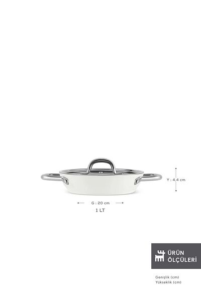 Karaca Refika Birgül - 20 cm Creamy Swiss Crystal Metal Handle Pan