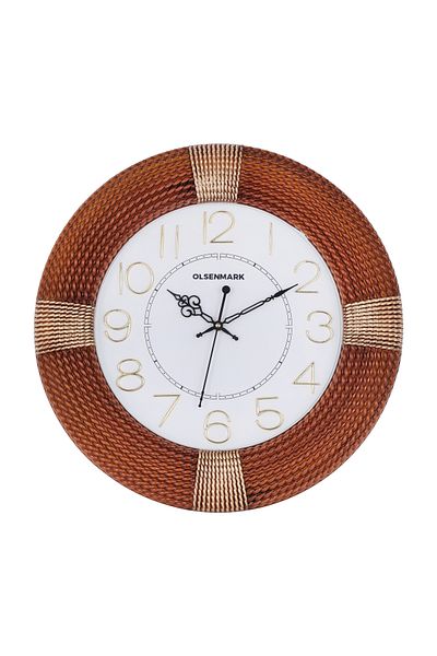 Olsenmark Round Wall Clock OMWC1920 WallMounted, Battery Operated and Durable and 2 YEAR WARRANTY