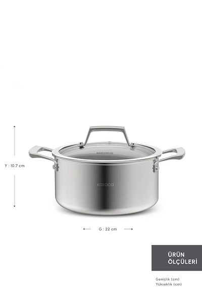 Karaca Vasă din oțel cu 3 straturi Plasma 22 Cm