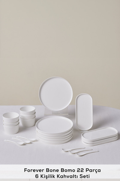 Karaca Karaca Forever Bone Bomo 22-Teiliges Frühstücksset