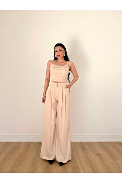 MİSSCİXFASHİON Dámské večerní šaty s provazovým popruhem vzadu Prsatější plisované kalhoty s širokým střihem, večerní šaty promoce