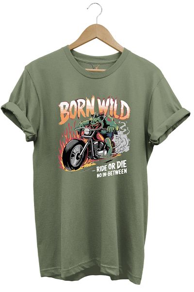 WİDİ Μπλουζάκι μοτοσικλέτας Wild Ride Skull 100% βαμβακερή κανονική εφαρμογή