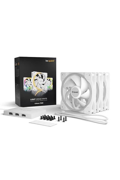 Be Quiet! Set 3 ventilatoare be quiet! LIGHT WINGS WHITE, 120mm, PWM, ARGB (Alb)