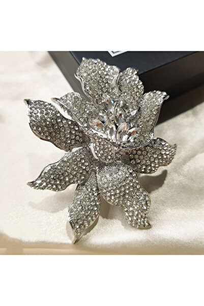 Choice دبوس أحجار الراين على شكل زهرة الأوركيد العتيقة R7-6-8062 للنساء، مجوه...