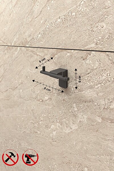 Alper Banyo Premium F1 Model Siyah Bornoz Askılık | Paslanmaz Çelik | 5 Yıl Garantili Şık Banyo Askısı