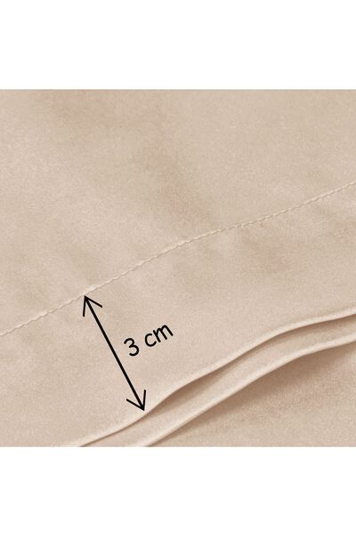 MonoHome 2 Τεμάχια Luxury Beige Beauty Μαξιλαροθήκες - 100% Μεταξωτό Σατέν