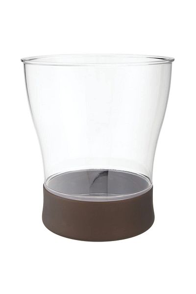 MDesign waste bin, plastic/metal, transparent/brown, 22.9 x 25.4 cm