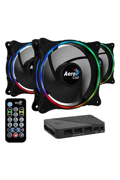 AEROCOOL Set 3 ventilatoare Aerocool Eclipse Pro 120mm, iluminare aRGB