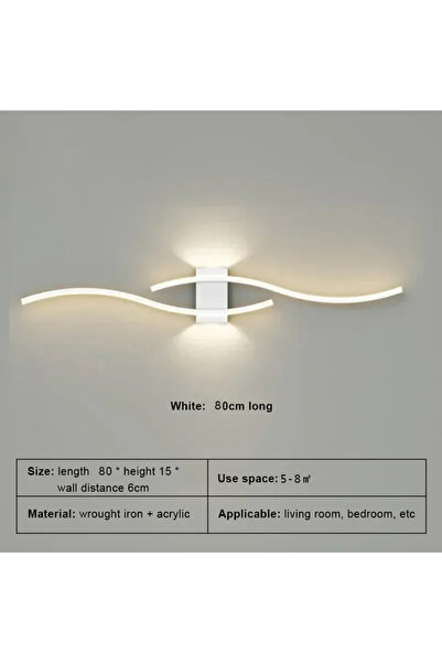 Choice مصباح حائط LED حديث أبيض دافئ بدون تحكم عن بعد، 80 سم، شريط طويل، مصابيح حائط خلفية تلفزيون، إضاءة زخرفية