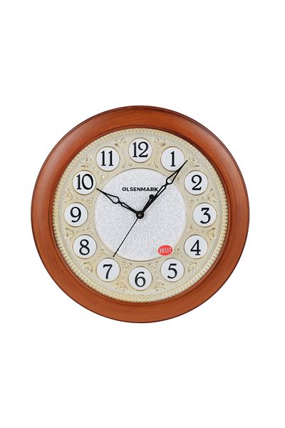 Olsenmark Round Wall Clock OMWC1922 WallMounted, Battery Operated and Durable and 2 YEAR WARRANTY