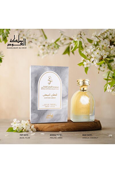 Mamlakt Al Oud Apa de parfum Cotton Abyed by Mamlakt al Oud, Femei, 100 ml