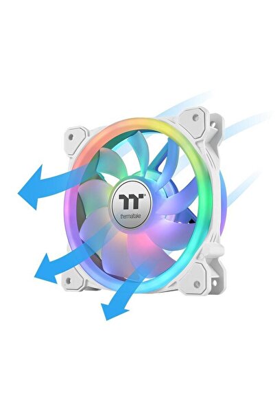 THERMALTAKE Set 3 ventilatoare Thermaltake Swafan 12 120mm, iluminare aRGB, Alb