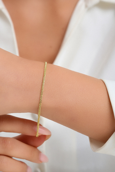 Altınkesesi 14 Ayar Altın Unisex Palmiye Zincir Bileklik