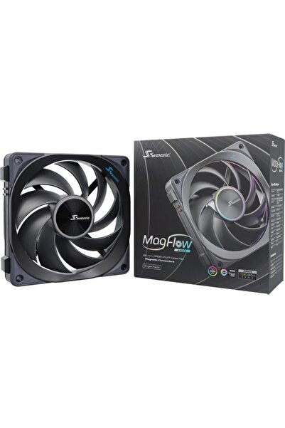 Seasonic Ventilator Seasonic MagFlow 120 ARGB PWM, 120mm, 2000 rpm, iluminare ARGB (Negru)