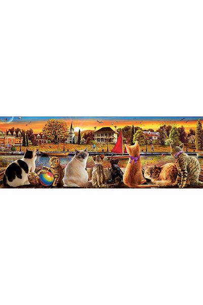EDUCA Puzzle Cats on the Quay 1000 Piece Panorama Puzzle