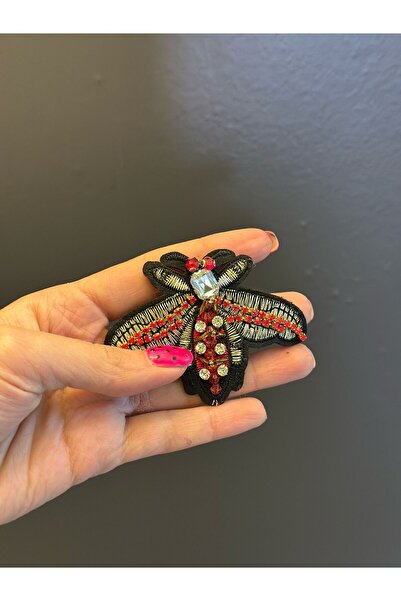 Gönülden Tasarım 7X5 CM ZİRKON TAŞLI KELEBEK BROŞ YAKA İĞNESİ