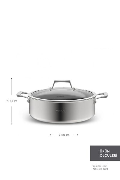 Karaca Plasma Steel 3Ply Carnivorous Cookware 28 cm