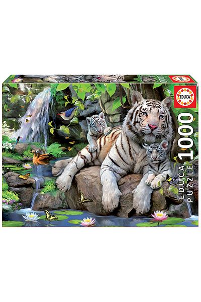 EDUCA Puzzle Bengal White Tigers 1000 Piece Puzzle