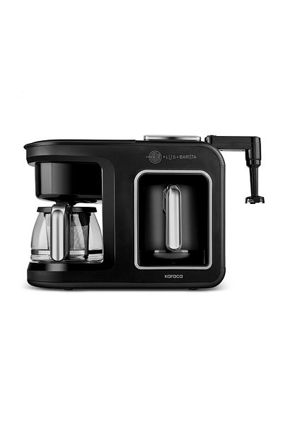 Karaca Hatır Plus Barista 6 In 1 Latte Cappucino and Ember Turkish Coffee Machine Black Silver