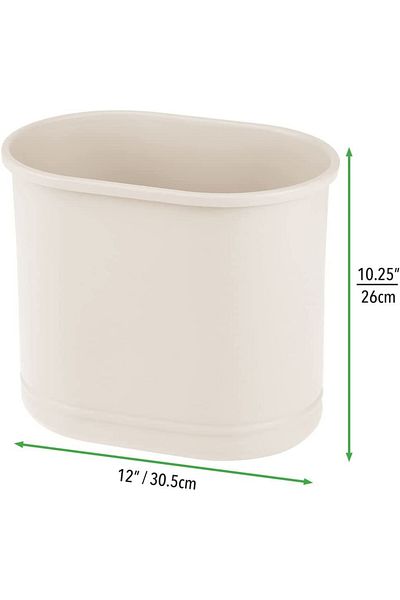 MDesign Waste Bin, Metal, Cream, 30.5 x 26 cm