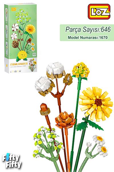 Vagonlife Loz Decorative and Collectible Flower Bouquet 646 Pieces Flower Model Making Set Fflz-1670