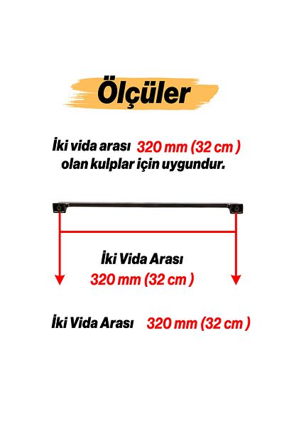 Badem10 Gediz Metal Antique Nichel Inox 320 mm 32 cm Mobilier Sertar Bucătărie Dulap Ușă Dulap Mâner Mâner