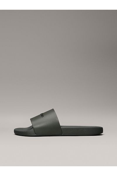 Calvin Klein Men Dark Olive Pool Rubber Sliders