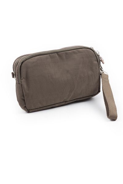 İMAKS Crinkle/Clinker Waterproof 4 Zippered Shoulder Strap Mobile Phone Carrying Bag Wallet Mink K002