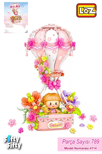 Vagonlife Loz Creative Series Pink Air Balloon 750 Pieces Toy Construction Set Fflz-4114