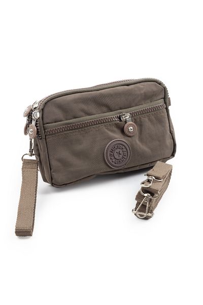 İMAKS Crinkle/Clinker Waterproof 4 Zippered Shoulder Strap Mobile Phone Carrying Bag Wallet Mink K002