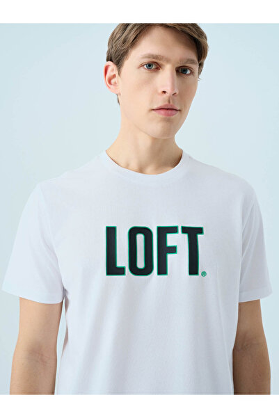 Loft Regular Fit White-Green Men's T-Shirt Lf2040075