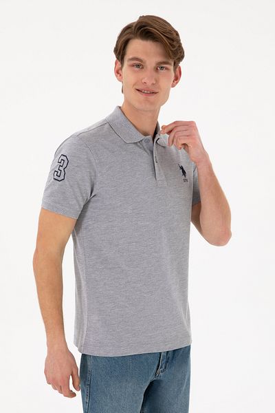 U.S. Polo Assn. Slim Fit Ανδρικό γιακά Polo Grey Melange 50305929-VR086