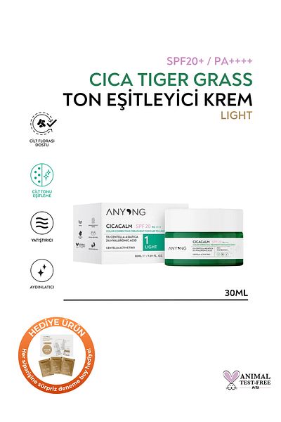 Anyong Cica Tiger Grass - Cream Light 20 Spf 30 ml Light Skin Tones - Evening and Anti-Redness