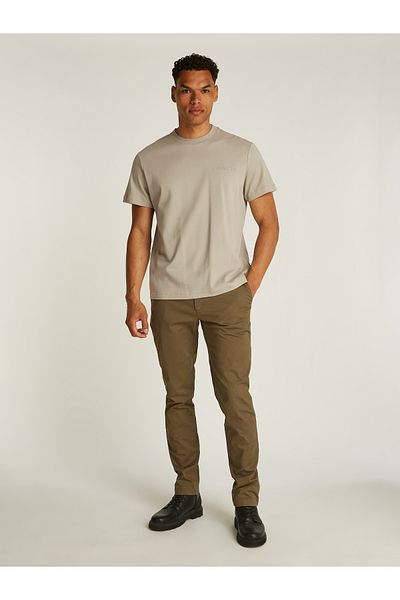 Calvin Klein Calvin Klein Men Khaki Embossed Logo Short Sleeve T-Shirt