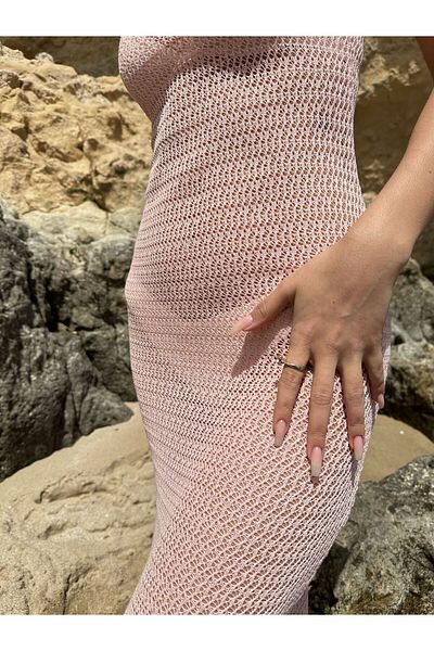 Cherry Lane Baby Pink Knitwear Summer Beach Dress