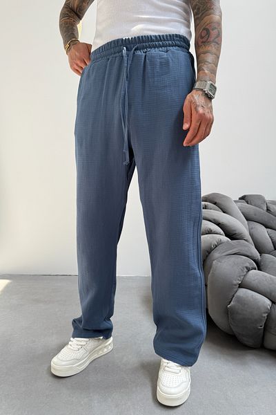 MADZEYMODA Ανδρικό παντελόνι Jogger Loose Fit - Indigo Blue