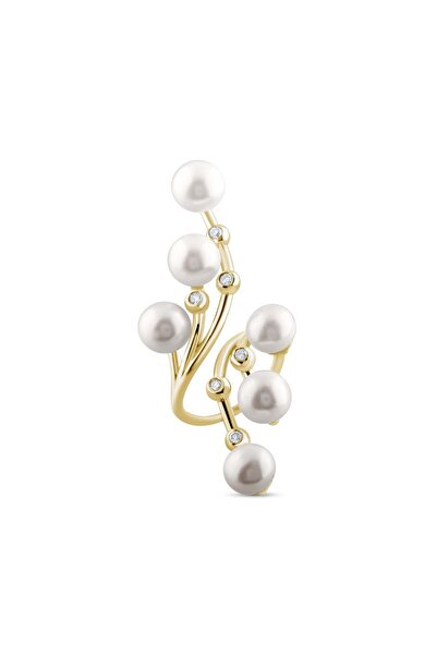 Lial Diamond 0.19 Karat Pırlanta İnci Yüzük, Gerçek Pırlanta, Sertifikalı Müc...