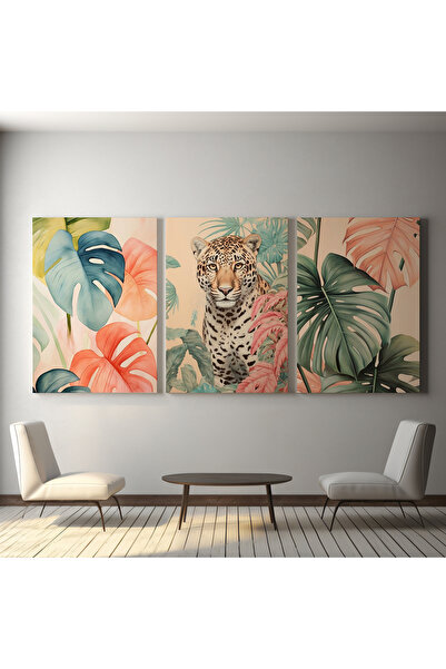 visdora Διακοσμητικός πίνακας τοίχου από καμβά μποέμ, 3 τεμαχίων