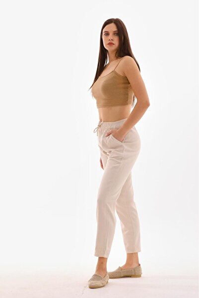 Kiremit Women's Tie-Waist Canvas Pants