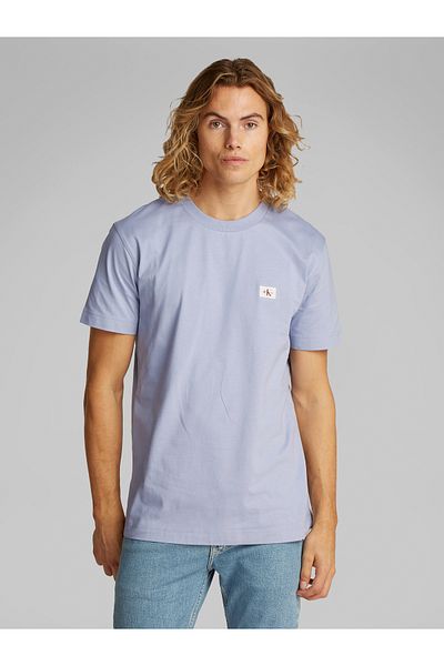 Calvin Klein Calvin Klein Men Blue Woven Label Regular Short Sleeve T-Shirt