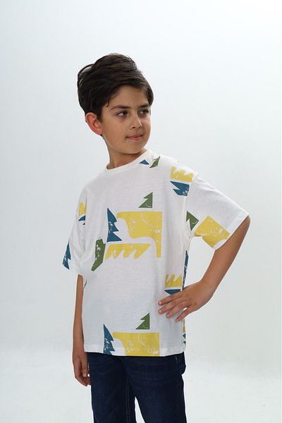 Toontoy Boy's Colorful Graphic Printed T-Shirt