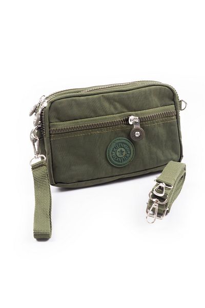 İMAKS Waterproof 4 Zipper Shoulder Mobile Phone Carrying Bag Wallet K. Green K002