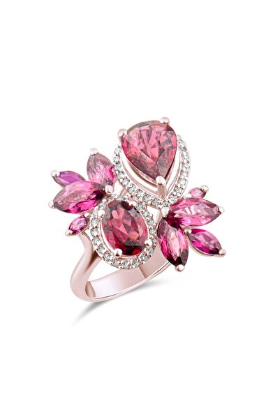 Lial Diamond 4.99 Karat Pırlanta Rhodolite Yüzük, Gerçek Pırlanta, Sertifikal...