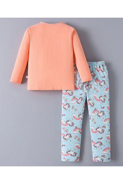SAPS SAPS Unicorn Printed Pajama Set - Pink & Blue