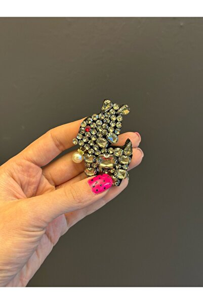 Gönülden Tasarım ZİRKON TAŞLI KÖPEK ARMA DİKİŞ AKSESUARI 6X4 CM